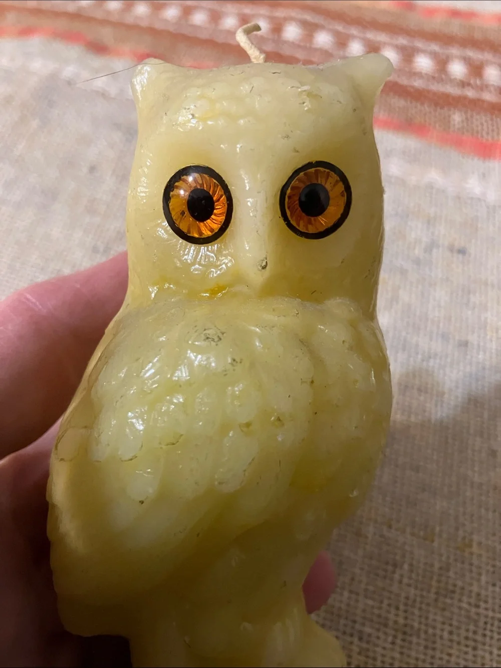 5” owl candle vintage